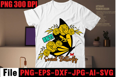 Anti Social Butterfly T-shirt Design&2C;butterfly t-shirt design&2C; butterf