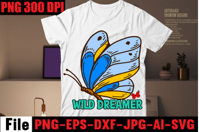 Wild Dreamer T-shirt Design&2C;butterfly t-shirt design&2C; butterfly motif