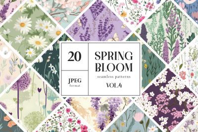 Spring Bloom Seamless Patterns Vol.4