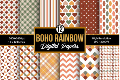 Boho Colors Rainbow Seamless Pattern Digital Papers