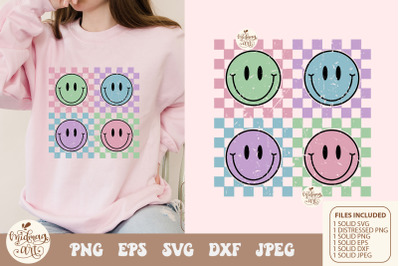 Smiley checkered Png svg, Checkered Pattern Svg, Smiley Face Svg