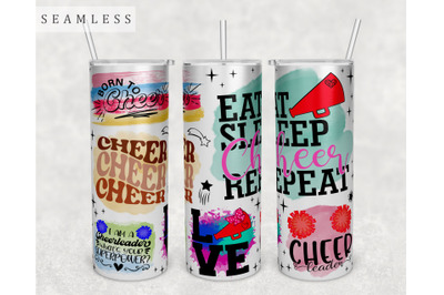 Cheerleading Tumbler Wrap, 20 Oz Skinny Tumbler Sublimation Design