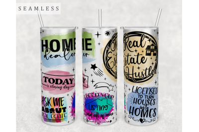 Real Estate Agent Tumbler Wrap, 20Oz Skinny Tumbler Sublimation Design