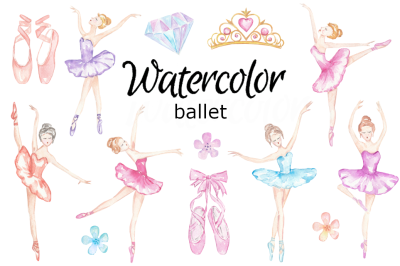 Ballet watercolor clipart ballerina dance dancer