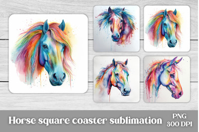 Horse square coaster sublimation | Animal coaster PNG