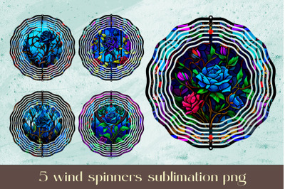 Stained glass wind spinner sublimation Vintage wind spinner