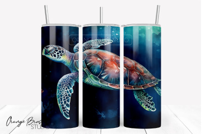 Sea Turtle Tumbler Wrap  Skinny Tumbler Sublimation Design