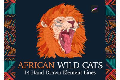 African Wild Cats Stamps for Procreate