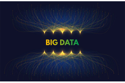 Big data streams. Digital technology visualization, network flow order