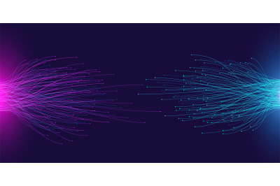 Abstract big data background. Chaotic network nodes, comparing of two