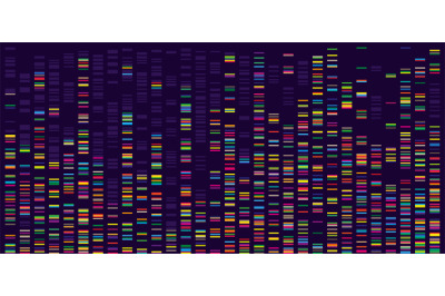 Genome map. DNA test and barcoding visualisation, abstract big genomic