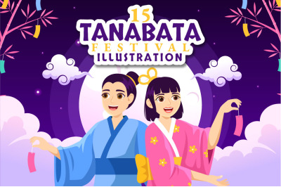 15 Tanabata Festival Vector Illustration