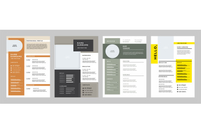 Business CV template. Minimalistic resume layout with work experience,