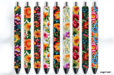 Embroidery Flowers Pen Wraps | Sublimation Bundle