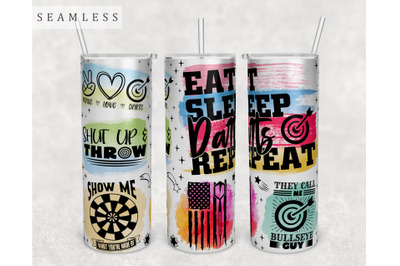 Darts Quotes Tumbler Wrap, 20oz Skinny Tumbler Sublimation Design, PNG