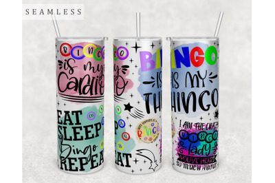 Bingo Quotes Tumbler Wrap, 20 Oz Skinny Tumbler Sublimation Design