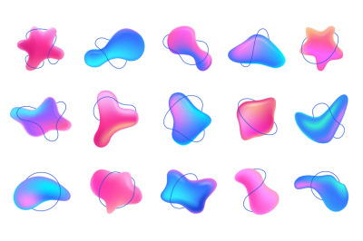 Abstract blob shape 3d gradients. Dynamic fluid backgrounds and vibran