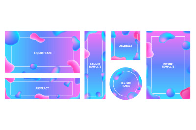 Abstract blob design template. Liquid gradient banner and poster backg