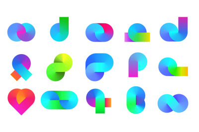 Abstract conical gradient shapes. Round color gradients forms, dynamic