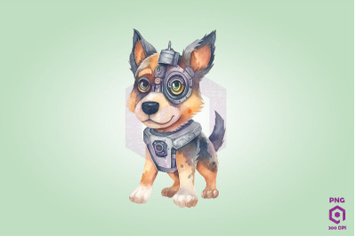 Half Robot German Shepherd Dog Clipart