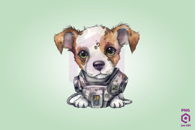 Half Robot Jack Russell Terrier Dog