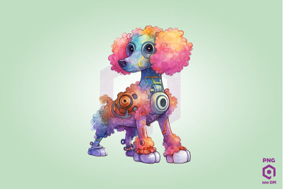 Half Robot Poodle Dog Clipart