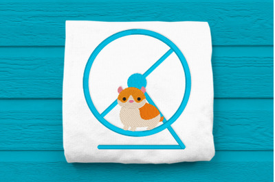 Hamster on Wheel | Embroidery