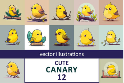 Cute little yellow bird canary