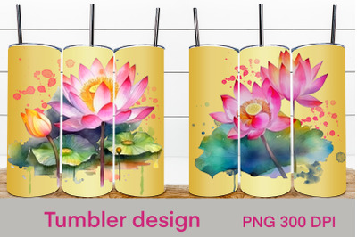 Lotus flower tumbler wrap | Lotus tumbler design