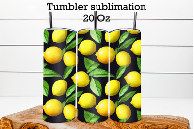 Tumbler sublimation design with lemon | Fruit tumbler wrap