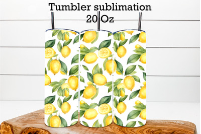 Tumbler sublimation design with lemon | Fruit tumbler