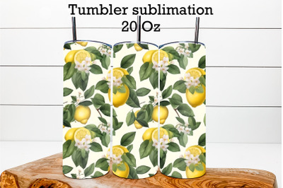 Lemon flower tumbler sublimation | Fruit tumbler
