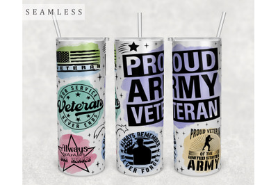 Veteran Tumbler Wrap, 20 Oz Skinny Tumbler Sublimation Design