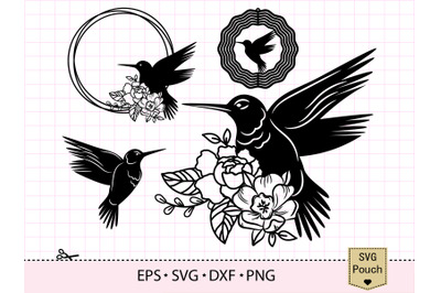Hummingbird SVG | Colibri bird frame flowers
