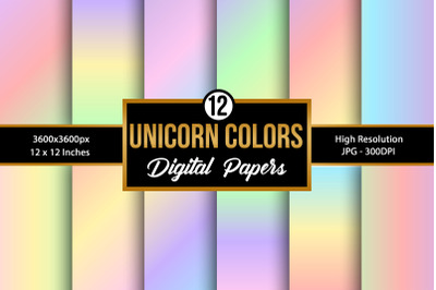 Unicorn Colors Pastel Ombre Gradient Background Digital papers