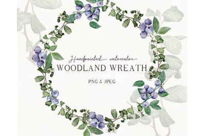 Woodland watercolor wreath