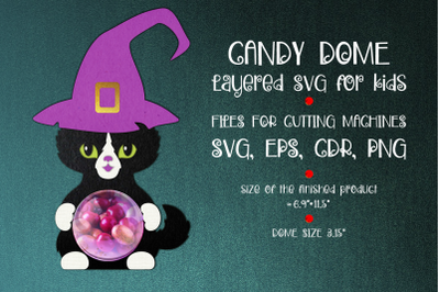 Halloween Black Cat | Candy Dome Template