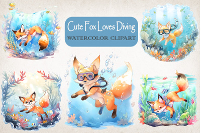 Cute Fox Loves Diving Summertime Bundle