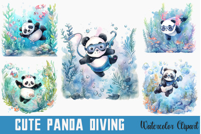 Cute Panda Diving Summertime Bundle