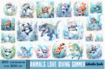 Cute Animals Love Diving Summer Bundle