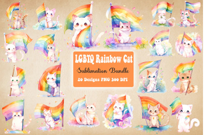 LGBTQ Rainbow Flag Cute Cat Bundle