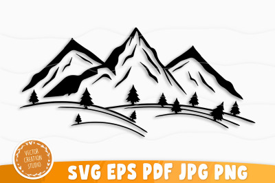 Mountain Silhouette Svg, Camping Svg, Camping Svg Bundle