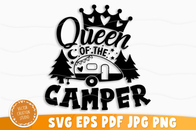 Queen Of The Camper Svg, Camping Svg, Camping Svg Bundle