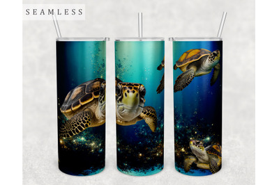 Sea Turtles Tumbler Wrap, 20 Oz Skinny Tumbler Sublimation Design, PNG