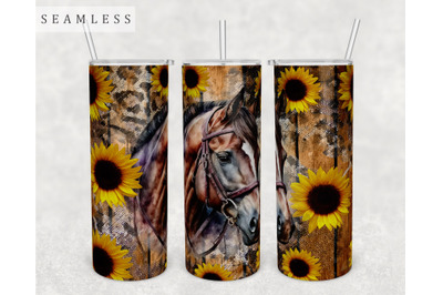 Horse Tumbler Wrap&2C; 20 Oz Skinny Tumbler Sublimation Design&2C; Seamless