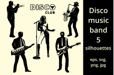 Disco Band Silhouettes SVG