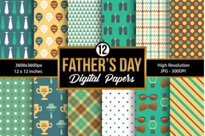 Father&#039;s Day Seamless Pattern Digital Papers