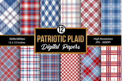 Red, Blue &amp; White Plaid Backgrounds