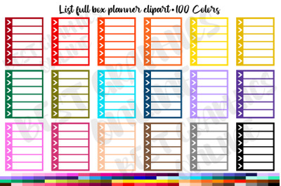 List Full Box Planner Clipart, Blank Lined full Box Clip Art