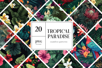 Tropical Paradise Seamless Patterns